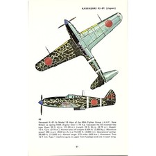 Kawasaki Ki-61 Hawker Hurrican IIC Japan UK 1969 Fighter Aircraft Print SE2-4
