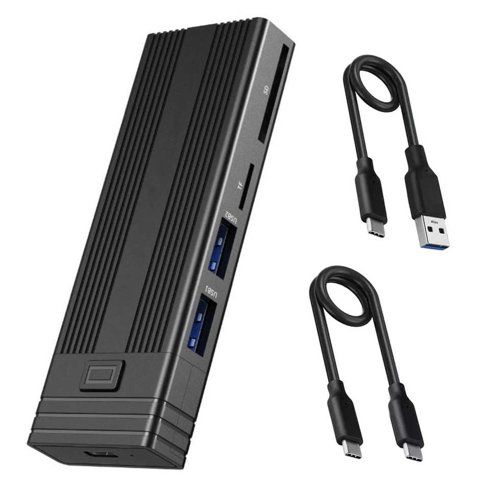 10Gbps M.2 NVMe&M.2SATA PCIe SSD Mobile External SSD Adapter Case For PC&Phone - Image 3 of 4