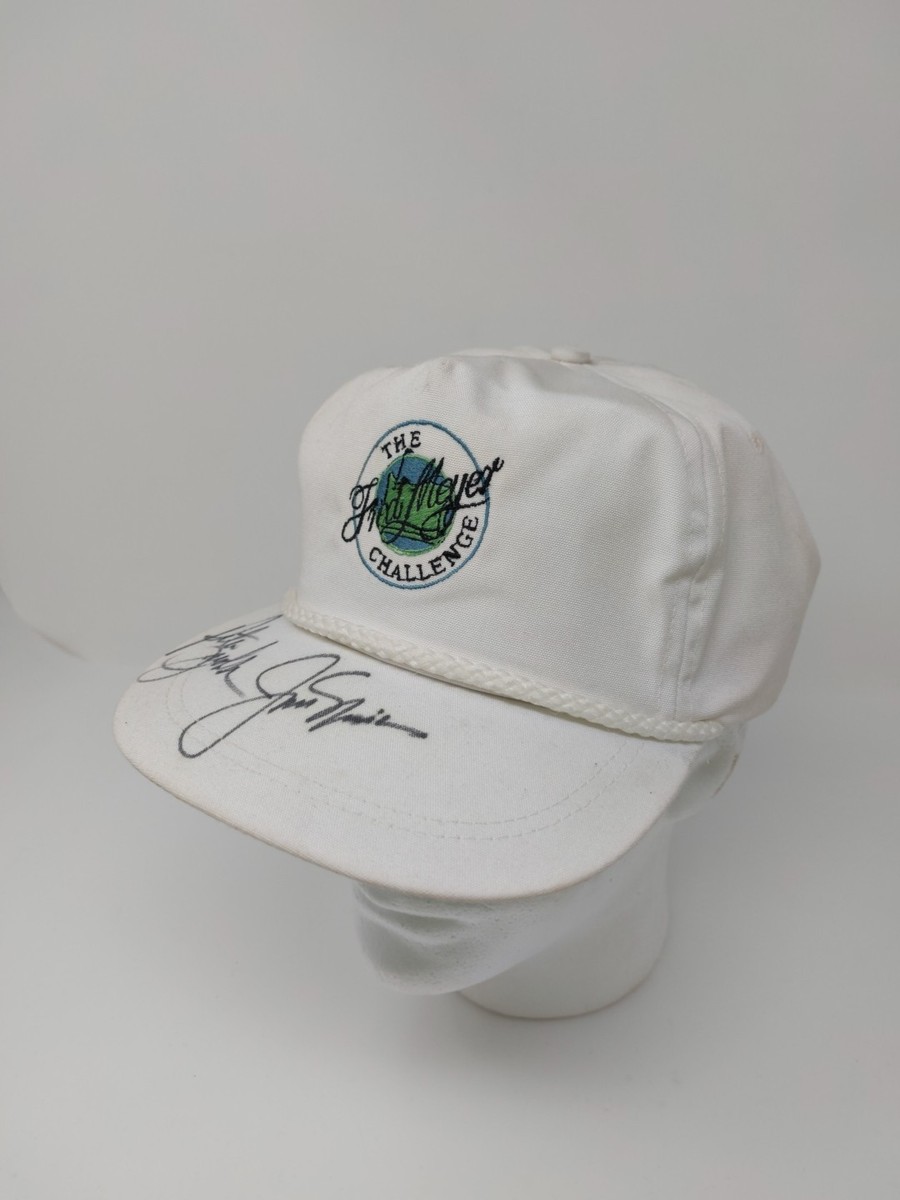 Vtg Jack Nicklaus Signed Fred Meyer Challenge Strap Back Hat Cap Peter Jacobsen View 3