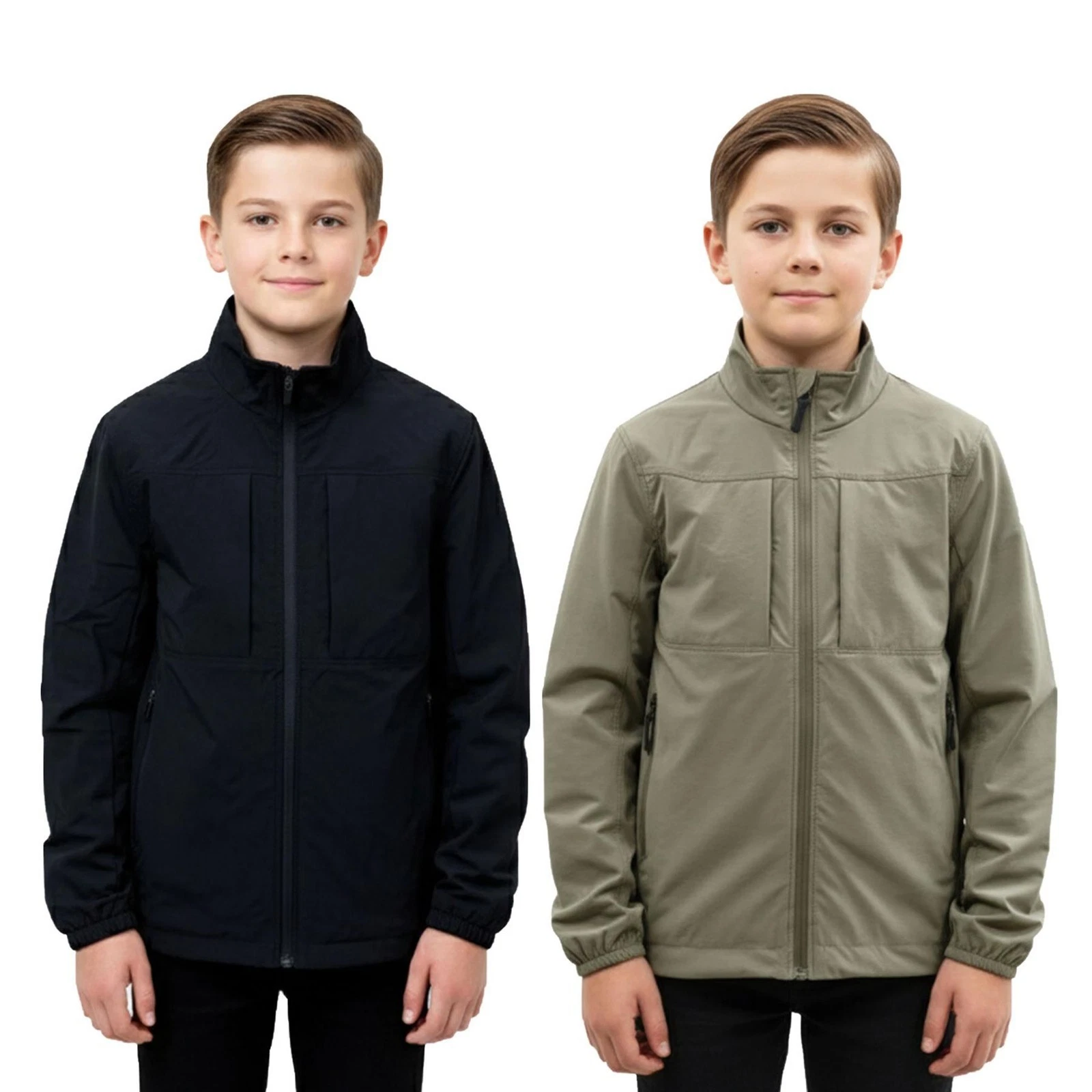 A2Z 4 Kids Boys Softshell Jacket Zip Up Outdoor Coat High Neck School Jackets
