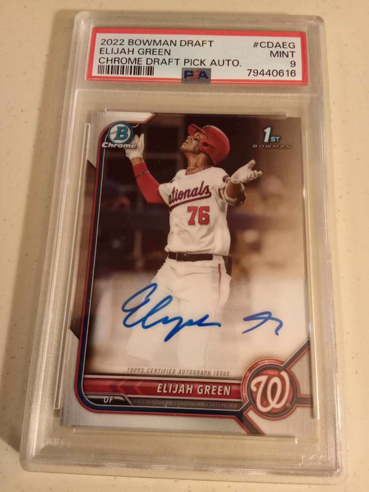 2022 Bowman Chrome Draft Elijah Green AUTOGRAPH #CDA-EG Graded PSA 9 Mint