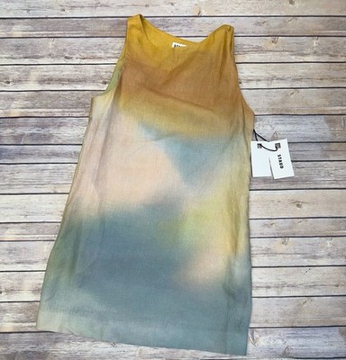 STAUD Women s Boa Linen Mini Shift Dress Pastel Cloud Size M