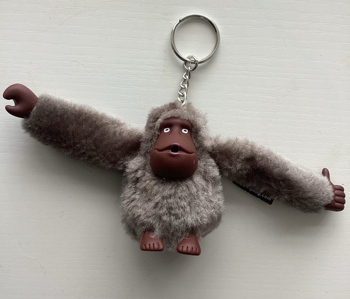 Kipling Large (Luggage size) Grey Monkey Keychain/Keyring GERALD Brand New