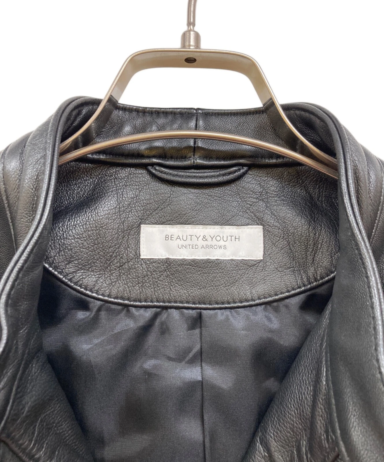 BEAUTY&YOUTH Lambskin Leather Single Riders Jacket Men's Size XS Black image 3