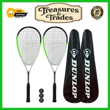 Professional Titanium Squash Racket Twin Pack with 3 Balls and Covers