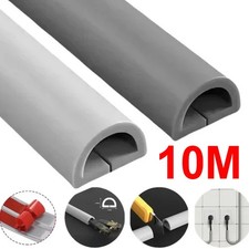 10M Cable Concealer Wall Cord Cover Sleeve Soft PVC Wire Self adhesive Door UK