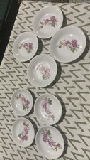 Tiny Tea Set Made In China Porcelain Pink Roses 4 Plates 4 Saucers