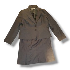 Women's Nine West 2 Piece Gray Blazer Skirt Suit Dress. Size 16
