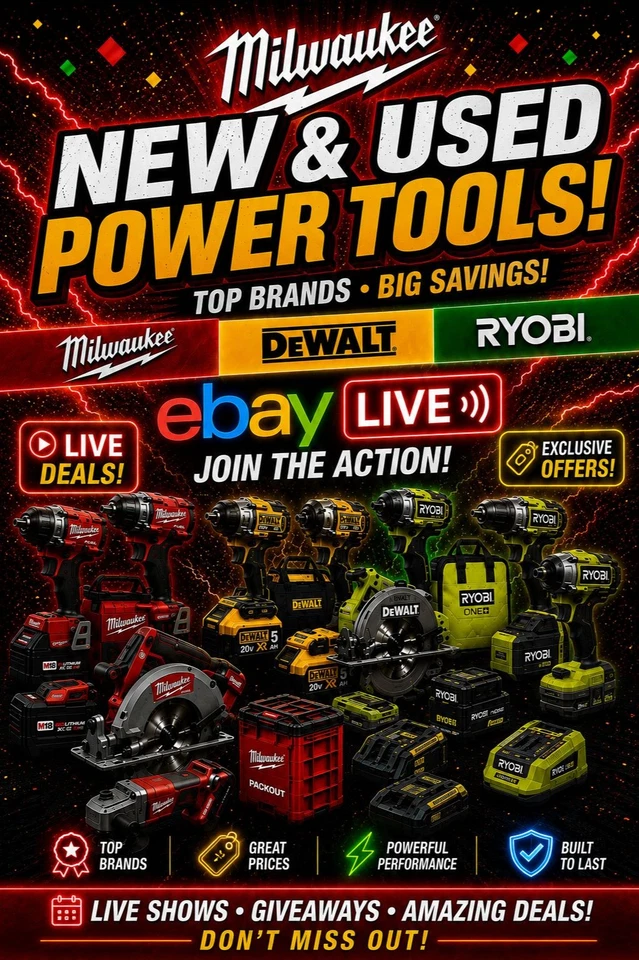 Milwaukee, Dewalt, Ryobi Tools