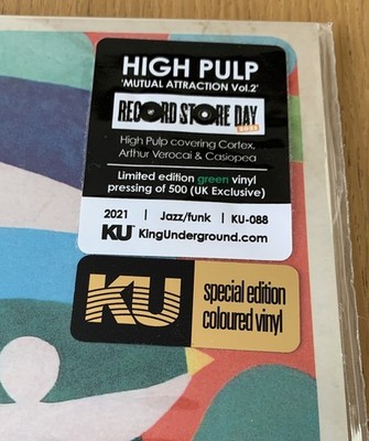 HIGH PULP   MUTUAL ATTRACTION VOL. 2  GREEN VINYL LP   RSD 2021 JAZZ/FUNK  MINT