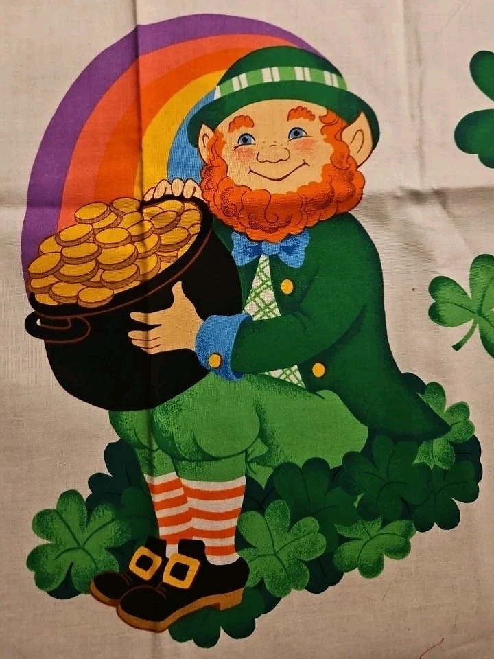 圣帕特里克节织物面板贴花 Leprechaun VIP Cranston 19 x 44 英寸 FSHIP — 第 2/4 张图片