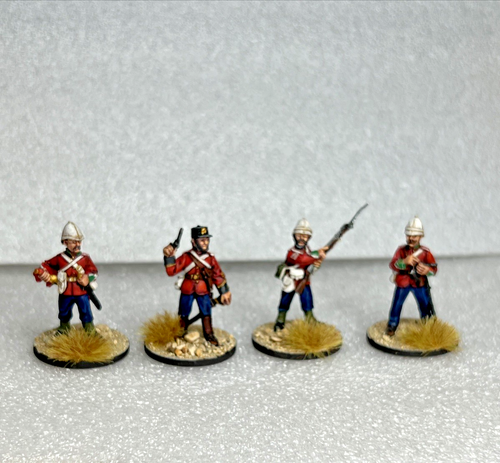 28mm painted British Infantry Zulu War 4 metal Miniatures By Empress - Picture 3 of 5