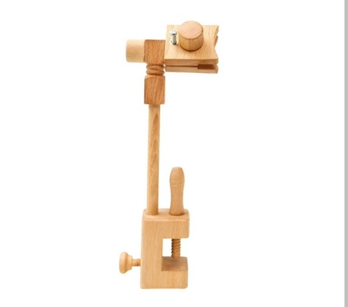 Solid Beech Wooden Embroidery Hoop Stand Rack Rotated Adjustable Desktop Cross - Picture 3 of 4