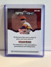 Nolan Ryan HOF 2025 Leaf Optichrome Battle Worn Memorabilia Pink Metallic 2/8