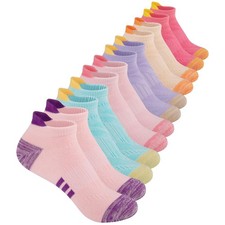 12 Pairs Girls Socks 4-6 6-8 8-10 Years Old Athletic Ankle Cotton Short Socks...