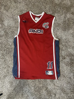 #ad AND 1 MIXTAPE RARE JERSEY XL RAFER ALSTON HOUSTON ROCKETS MTN DEW CODE RED $100.00