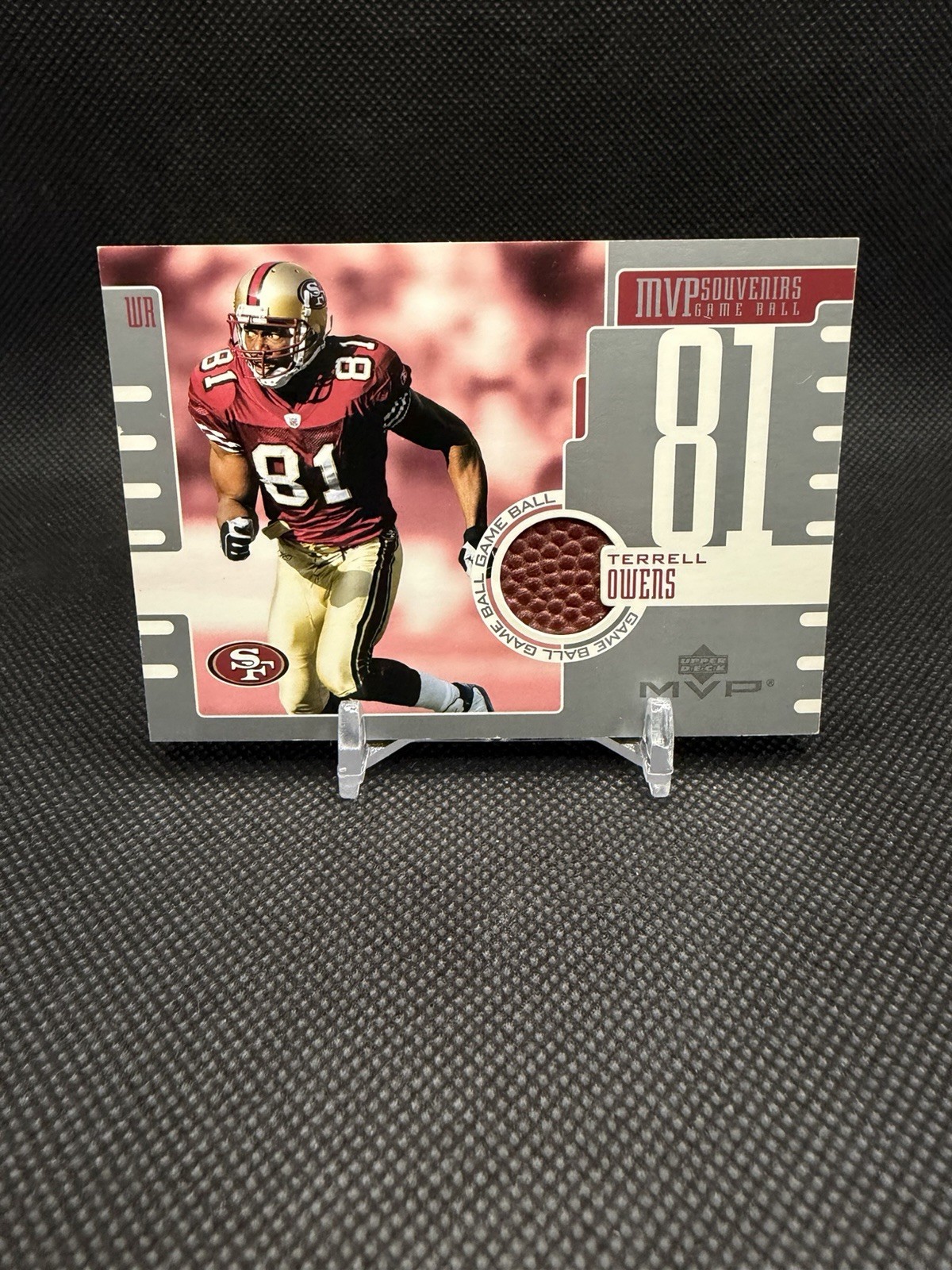 2003 Upper Deck MVP Terrell Owens MVP Souvenirs Game Ball Patch Relic #GB-TO