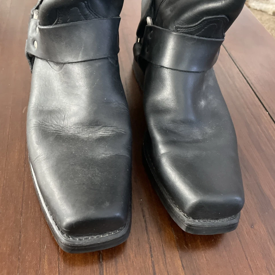 Vintage Durango Mens Motorcycle Black Leather Biker Harness Boot Men Sz 10 - Image 3 of 4