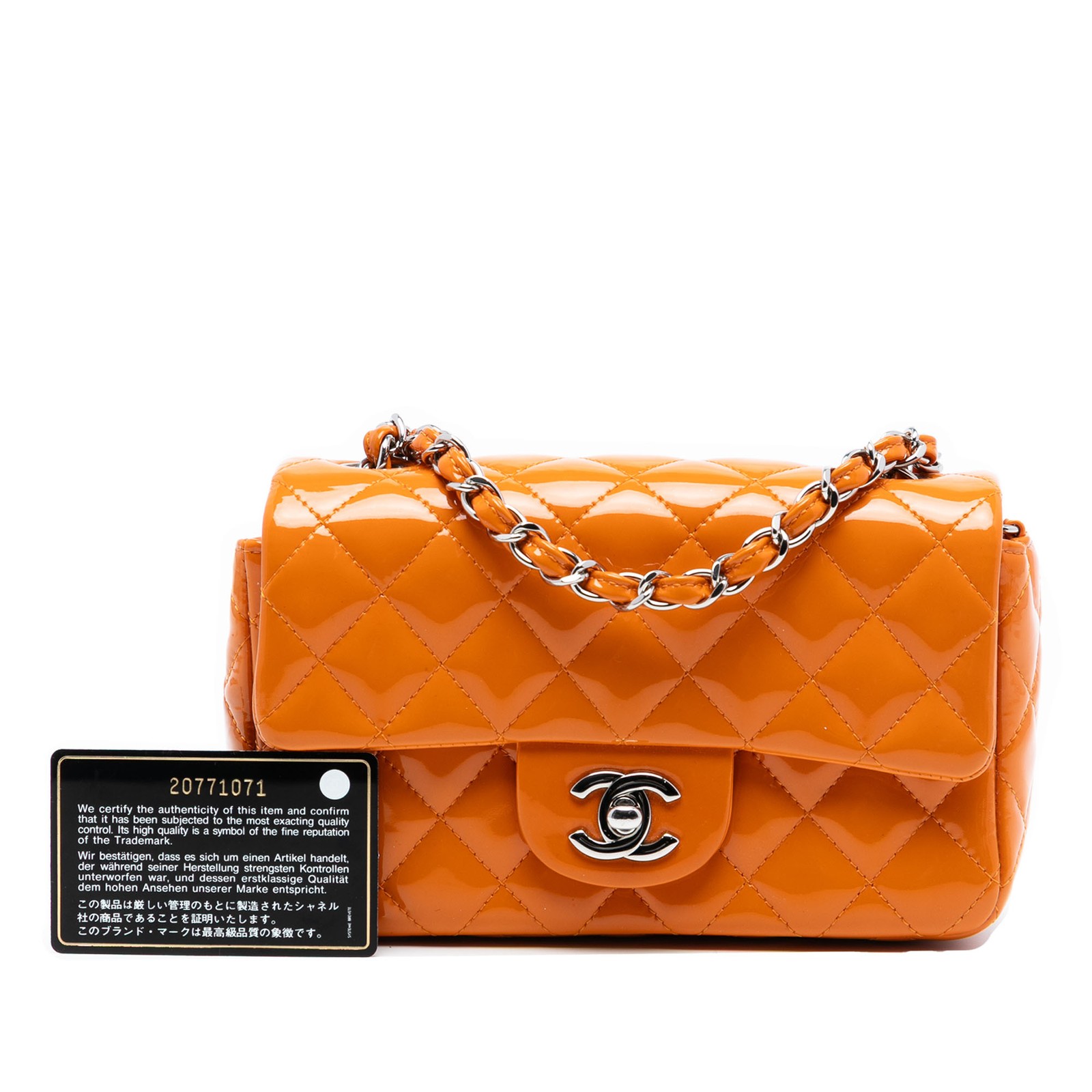 Authenticated Chanel Mini Rectangular Classic Pat… - image 8