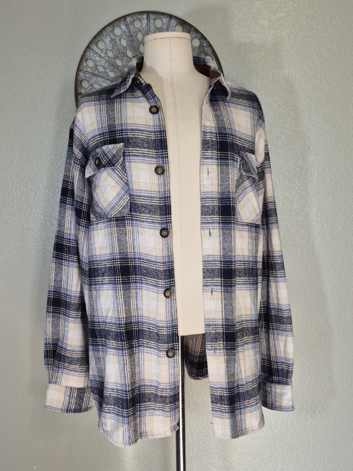 Basic Options Shaket Suede Elbow Patch Flannel Sh… - image 4