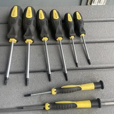 JEGS 9- pc Star Type Screwdrivers T30x4 T25x4 T20x4 T15x4 T10x3 SOx3 + 3 Smaller