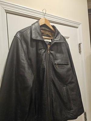 Men Vintage M. Julian The Leather Experts Men Black Leather Coat XL #69426