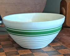 Vintage Hull Beehive Green Stripe Bowl 6