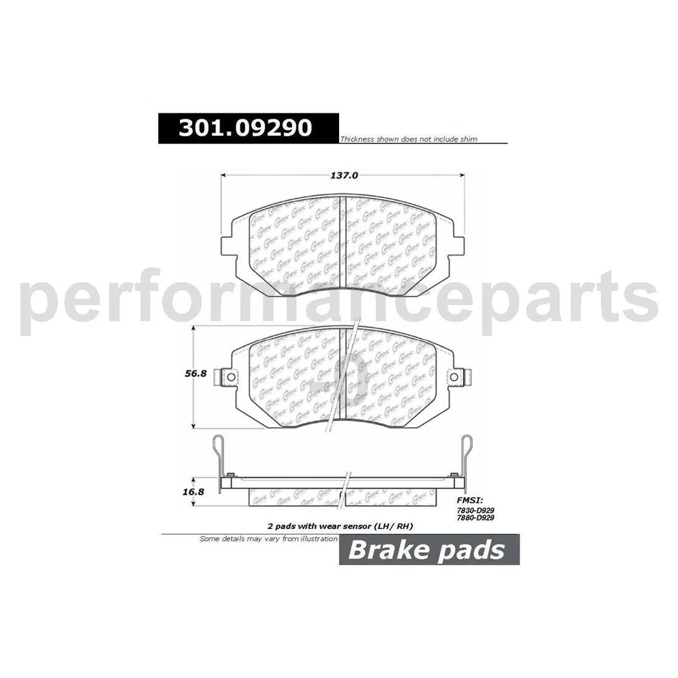 Juego de pastillas de freno de disco delanteras rotor de freno de disco para Subaru Legacy 2002-2005 Foto 3 de 4