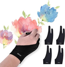 4 Pack Artist Drawing Gloves for Digital Tablet Paper Sketching
