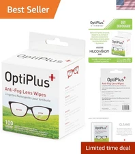 100 Count Anti-Fog Pre-Moistened Wipes for Glasses & Screens - Streak-Free Care