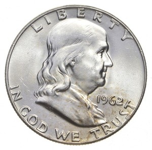 Choice Unc 1962-D Franklin Half Dollar Gem BU From Original Roll *3802