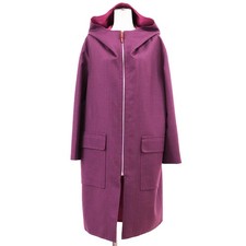 HERMES Coat Cashmere/Wool/Silk Size36 Women Gabardine/Flannel Double-Face Purple