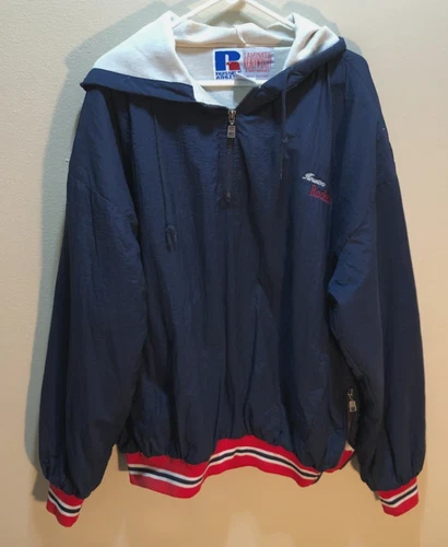 Houston Rockets NBA Vintage 90s Blue Heavyweight Zip Pullover Hoodie Jacket XL