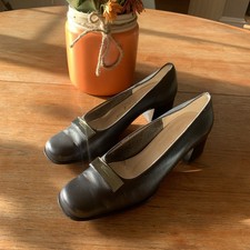 SALVATORE Ferragamo Boutique Womens Pumps Vintage Made In Italy 6 c dark gray