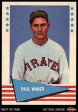 1961 Fleer #85 Paul Waner Pirates HOF 5.5 - EX+