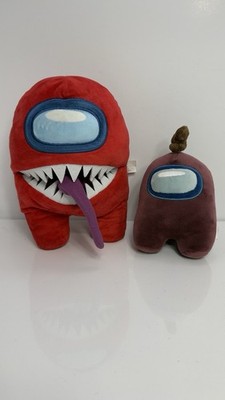 Toikido Among Us Plush Red Imposter 10''  Stuffed Monster With Tongue + 1 More