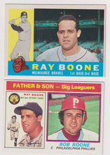 1960 Topps Ray Boone & 1976-1985 Bob Boone Baseball Card Lot (11) EXMNM Phillies