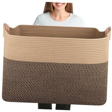 XXXL Supre Large Blanket Basket for Clothes, Towels, Pillows, Brown and Black