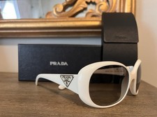 PRADA SPR 27L Women  s Oversized Sunglasses White w/case  box