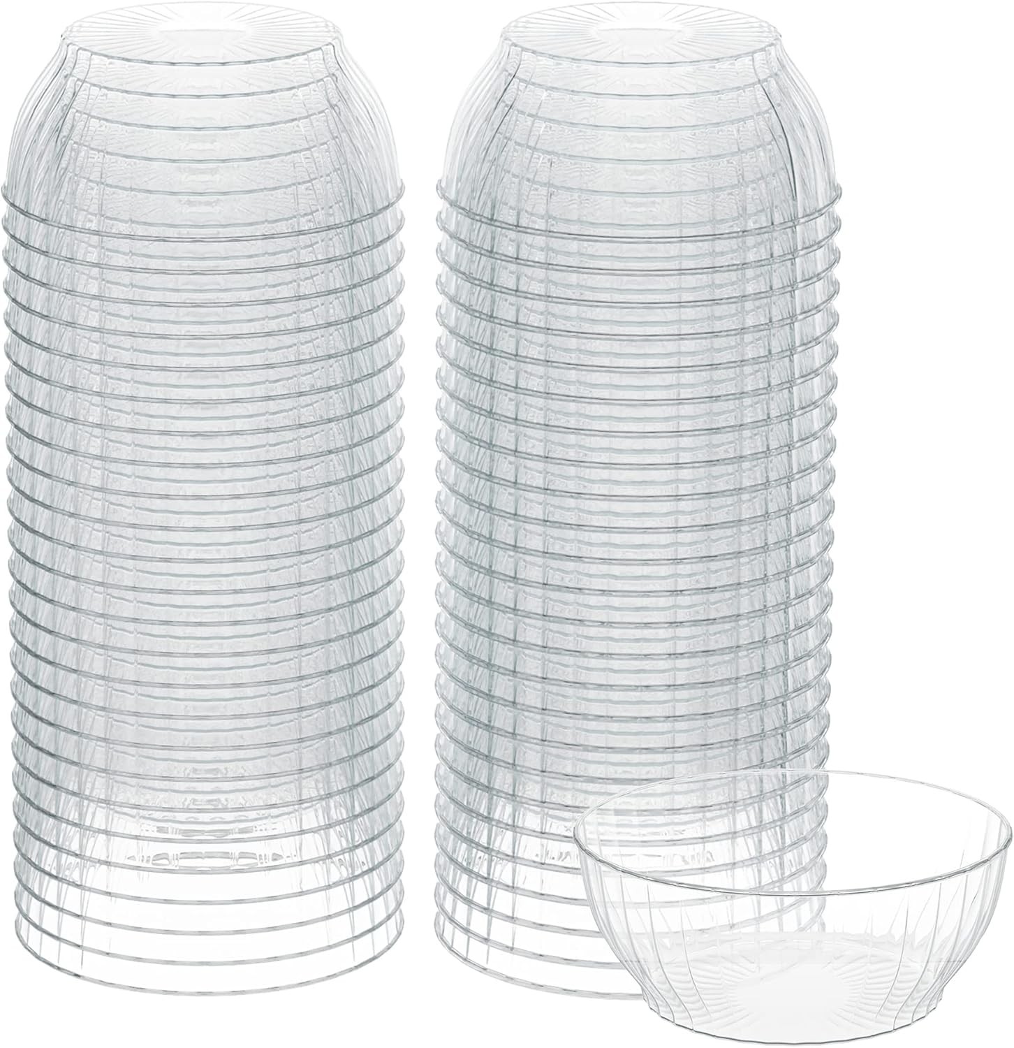 R-Kay 6 Oz Clear Plastic Small Bowls - 50 Pack Disposable Heavy Duty Dessert
