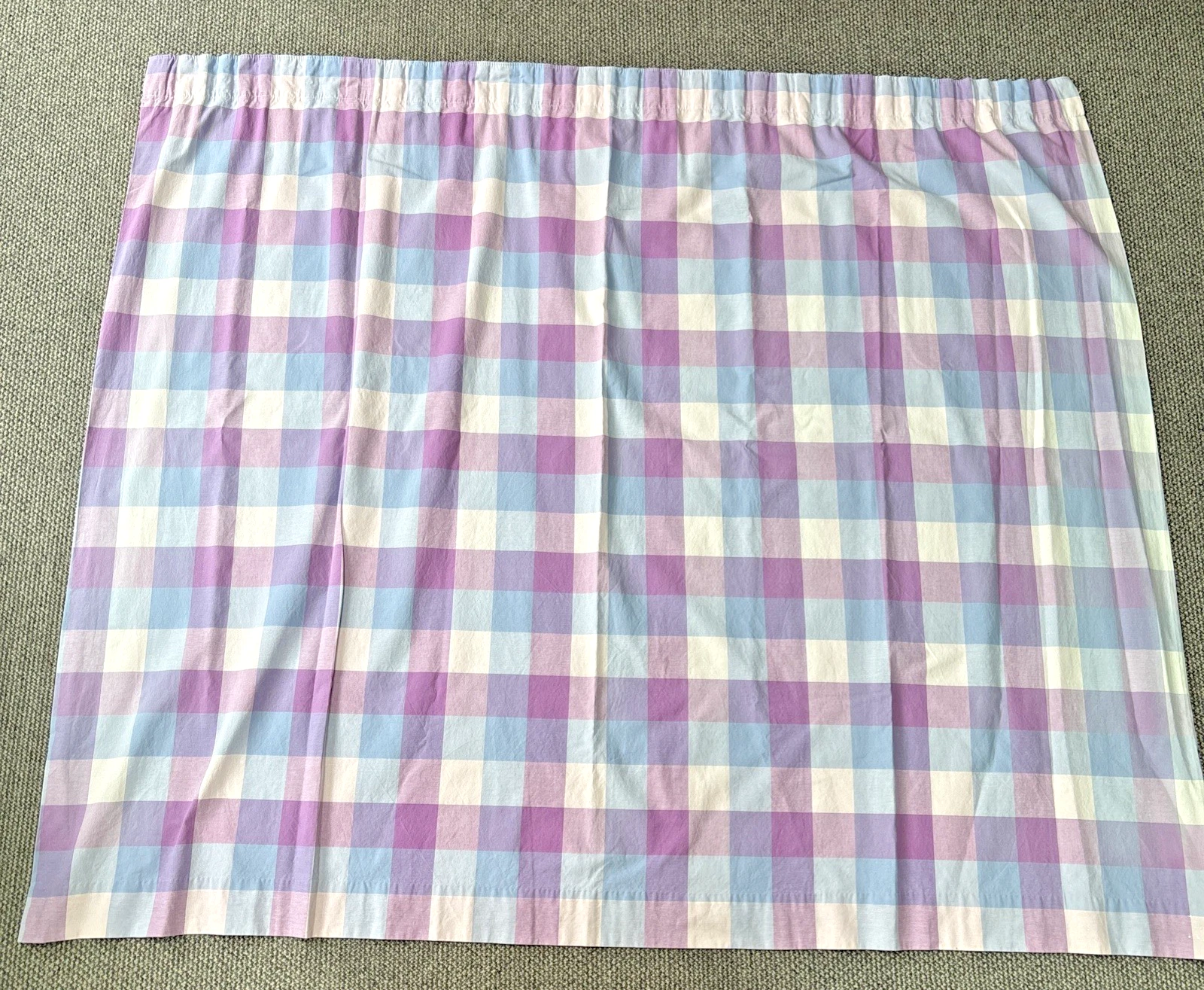 LAURA ASHLEY HOME Blue & Lilac Mitford Check Fully Lined Curtains L53" X W65"