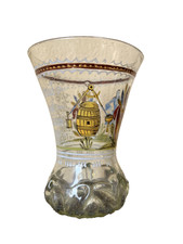 Antikes Email Glas 17. / 18. Jahrhundert Zunftglas Böttcher Barock Waldglas