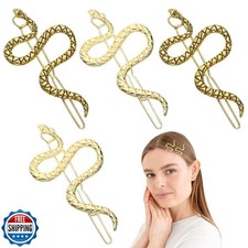 4pcs Snake Hair Clip Vintage Decorative Metal Hair Pins for Women and Girls