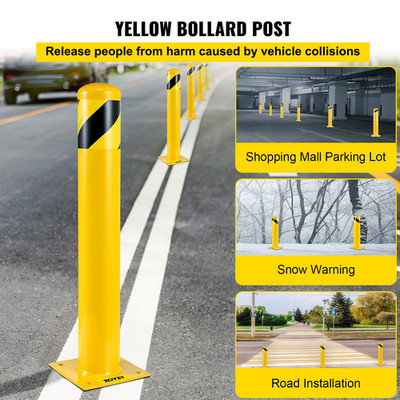 Safety Bollard, 48 Inch Height Bollard Post, Perfect for Traffic-Sensitive 163