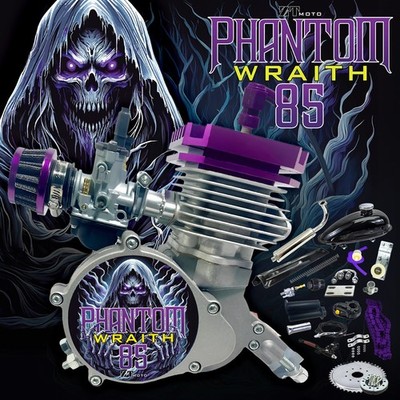 ZTMoto Phantom 85 Wraith - Complete 52mm Bore 2 Stroke Motorized Bicycle Engine