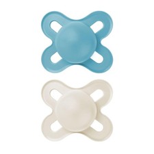 MAM Newborn Pacifier Silicone Self Sterilizing Case 0-6 Months Teal 2 Pack