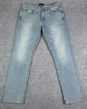 Flint and Tinder Slim Fit Jeans Mens 33x30 Blue Light Wash Denim Made in USA