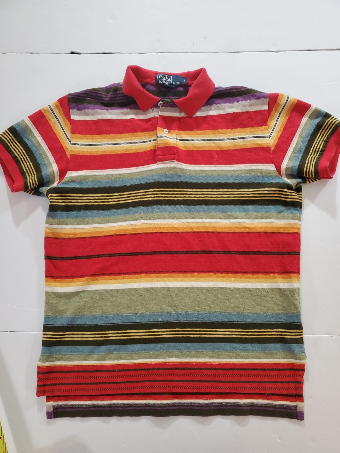 Vintage 90s Polo Ralph Lauren Mexican Serape Blanket Stripe Polo Shirt Mens S