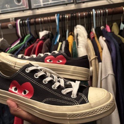 Converse x COMME des GARCONS PLAY Chuck 70 Low Black White 150206C Men's 7 NWOB