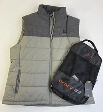 New ORORO Mens Lightweight Padded Heated Vest Battery Pack & Charger - Gray